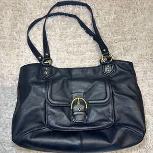 Coach Black Leather Shoulder Bag